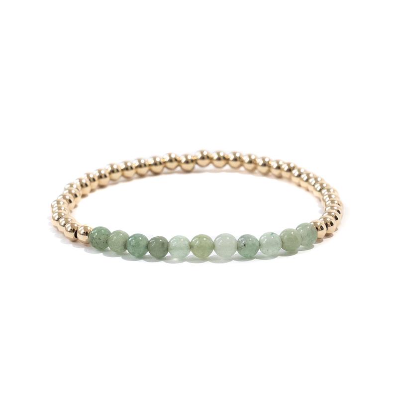 Unakite pink and green gemstone chip bracelet – CrystalGemsCo