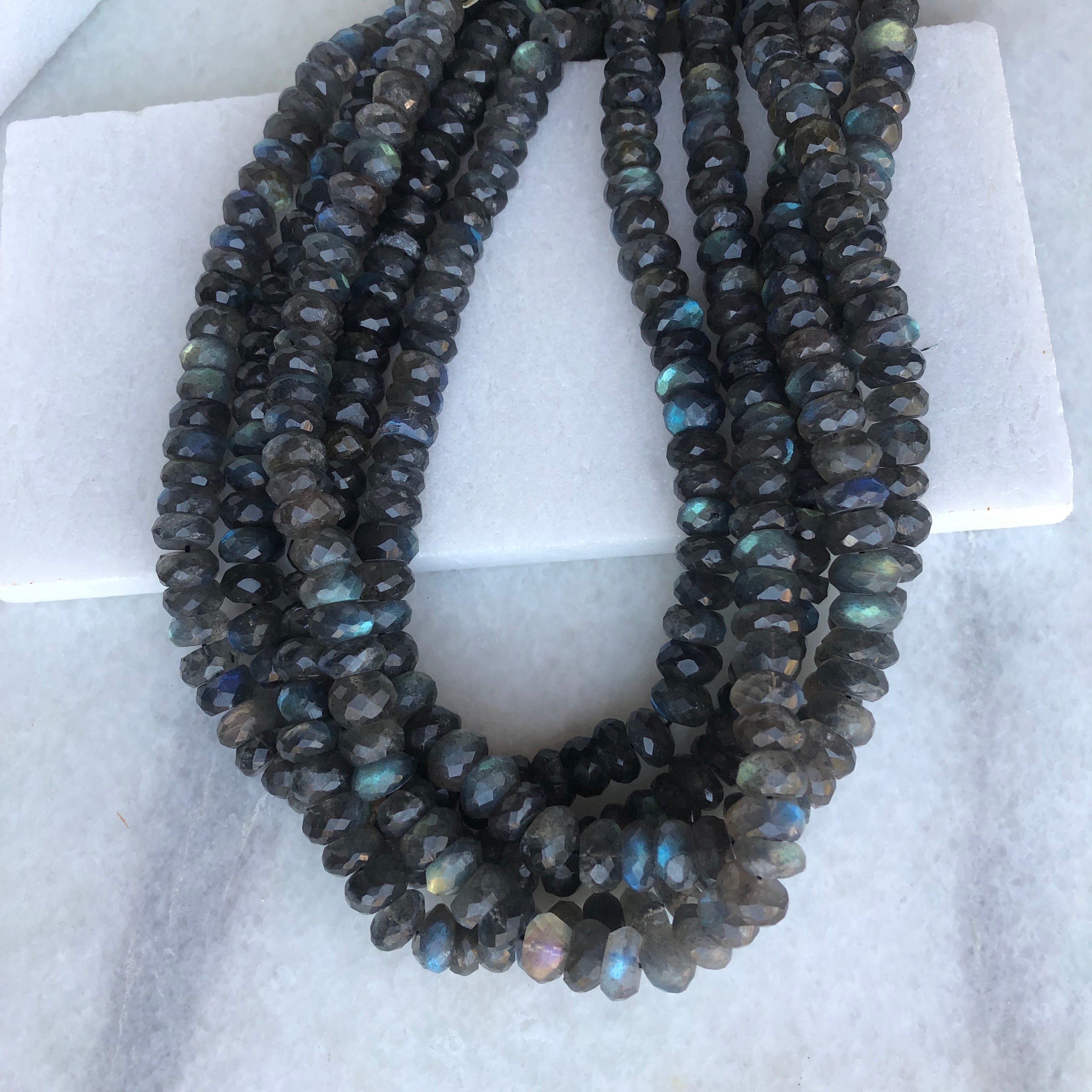 Lot of 5 Strands Tiny Labradorite Faceted Rondelle Gemstone Beads Strand, Micro Blue deals Lashy Labradorite Semi Precious Necklace Bead Jewelry