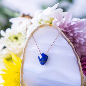 Natural Lapis Lazuli Crystal Gemstone Necklace Pendant Stone w